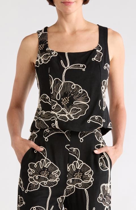 Sleeveless Embroidered Top