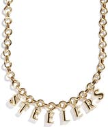 BaubleBar Pittsburgh Steelers Wordmark Charm Necklace