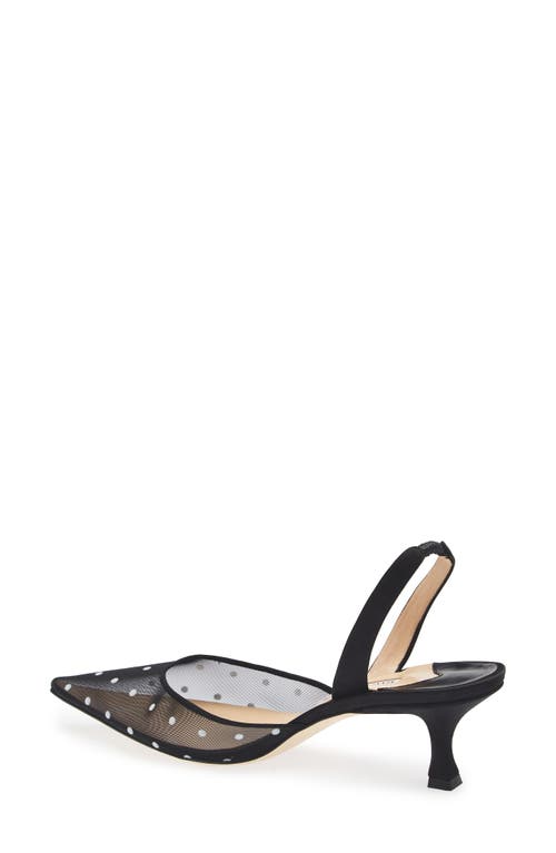 Manolo Blahnik Carolyne Polka Dot Pointed Toe Slingback Pump