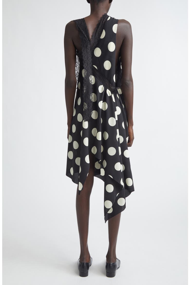 polka dot asymmetric dress Black Polka Dot Dress - Satin Halter Dress - Backless Maxi Dress