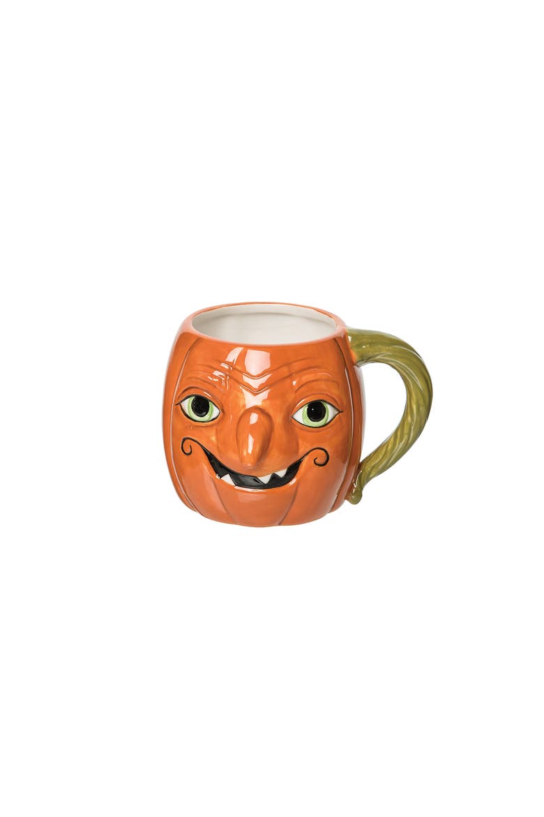30 oz Gilbert Pumpkin Halloween Joe Spencer Gathered Traditions Ceramic Mug, Main, color, Orange