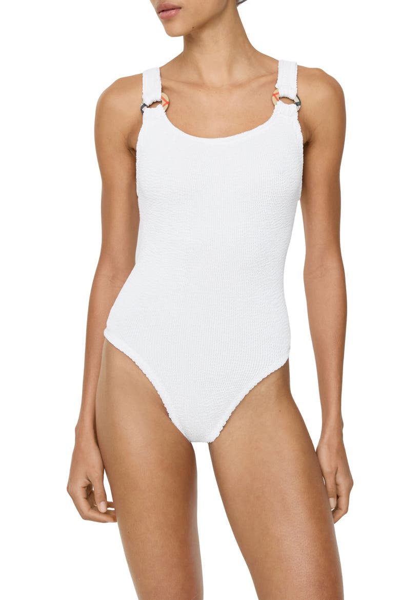 Domino Original Crinkle™ One-Piece Swimsuit, Main, color, WHITE