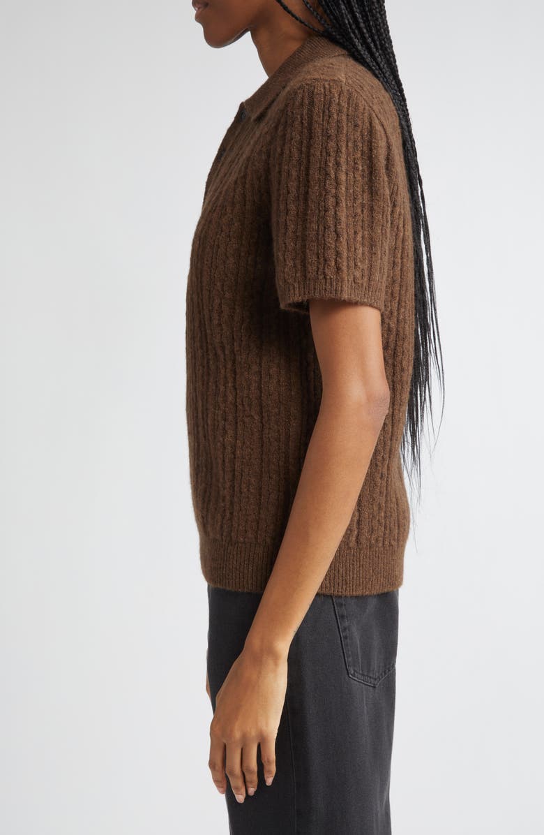 MM6 Maison Margiela Polo Sweater, Alternate, color, Brown