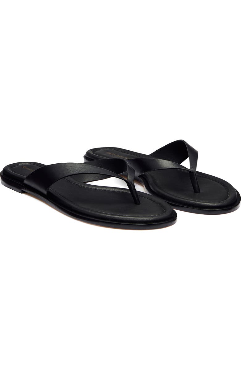Reformation Jessie Flip Flop, Main, color, Black Leather