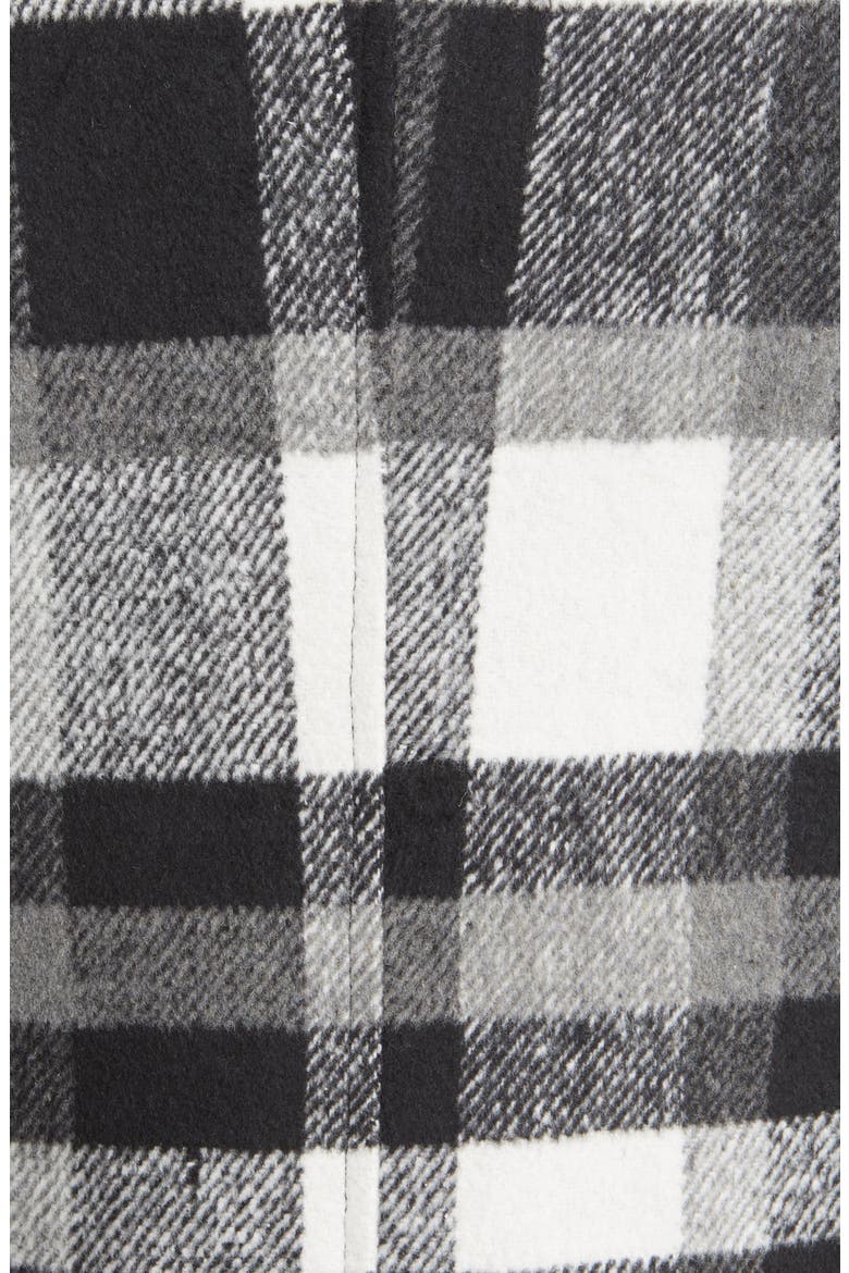 Plaid Overcoat, Alternate, color, BLACK - WHITE BLOCK PLAID