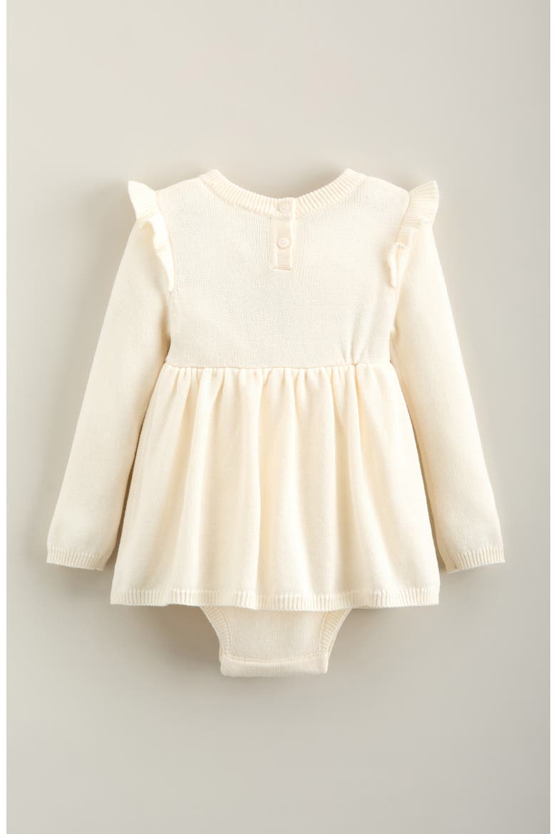 Bow Bodysuit Dress, Alternate, color, IVORY EGRET