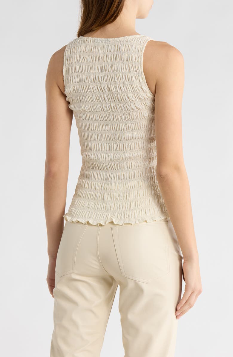 Topshop Shirred Sleeveless Cotton Top, Alternate, color, 