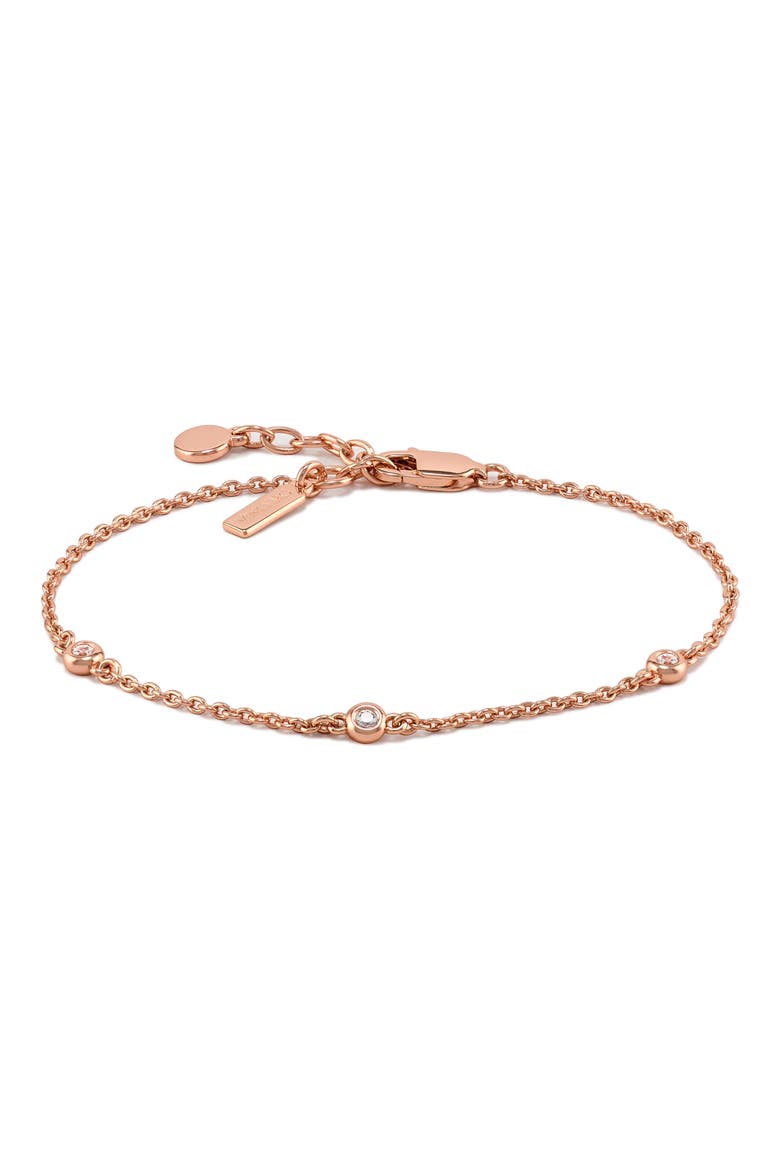 The Sapphire Trio Station Bracelet, Main, color, ROSE GOLD