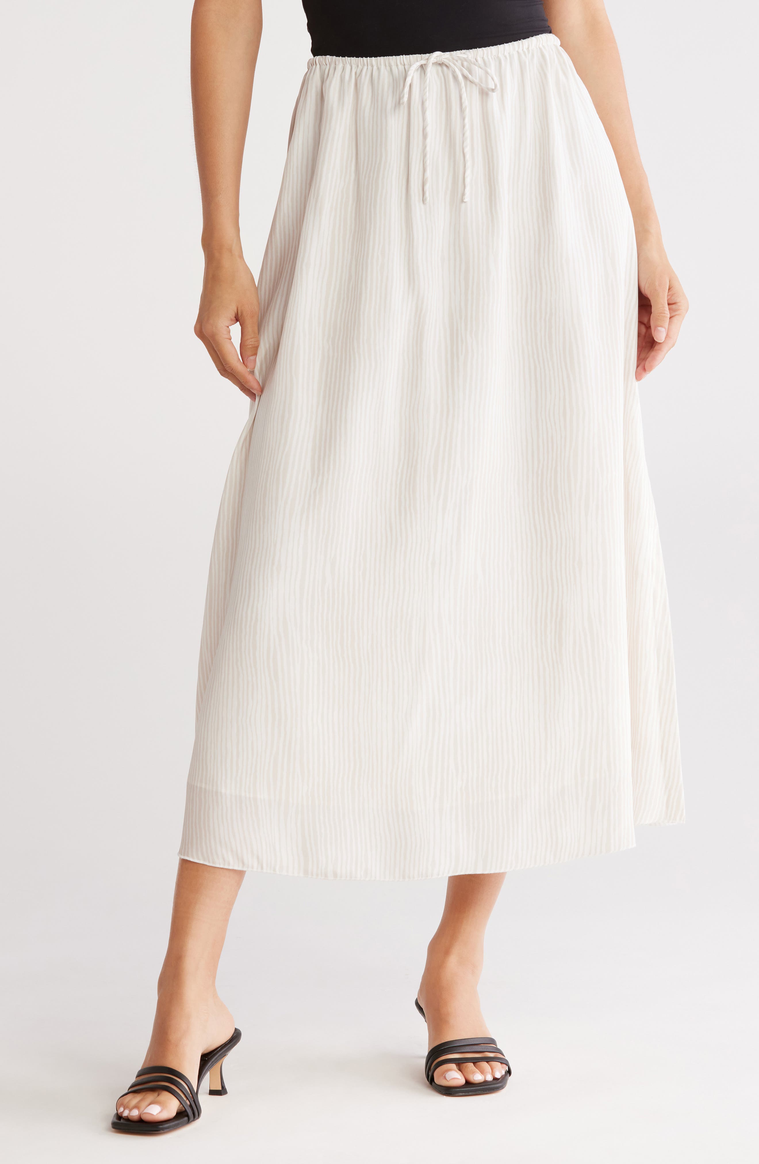 ATM Anthony Thomas Melillo Moiré Print Silk Maxi Skirt