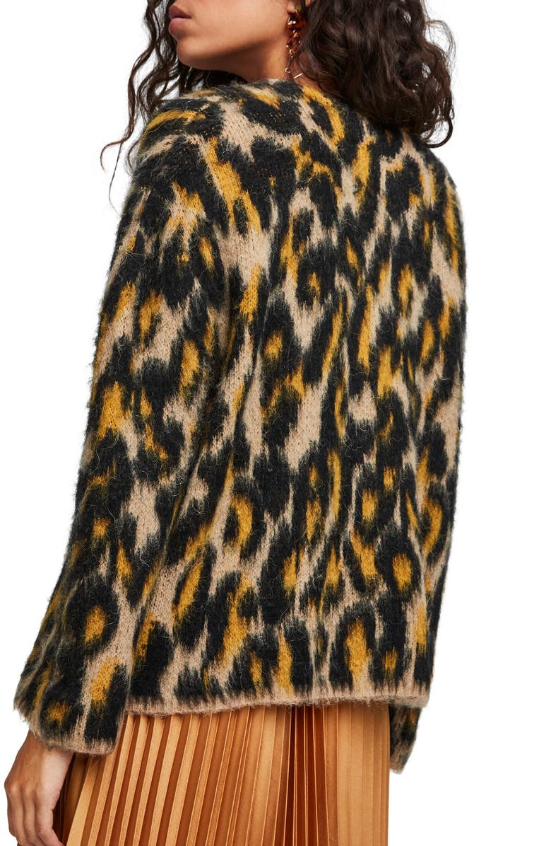 Scotch & Soda Animal Pattern Brushed Cardigan, Alternate, color, 