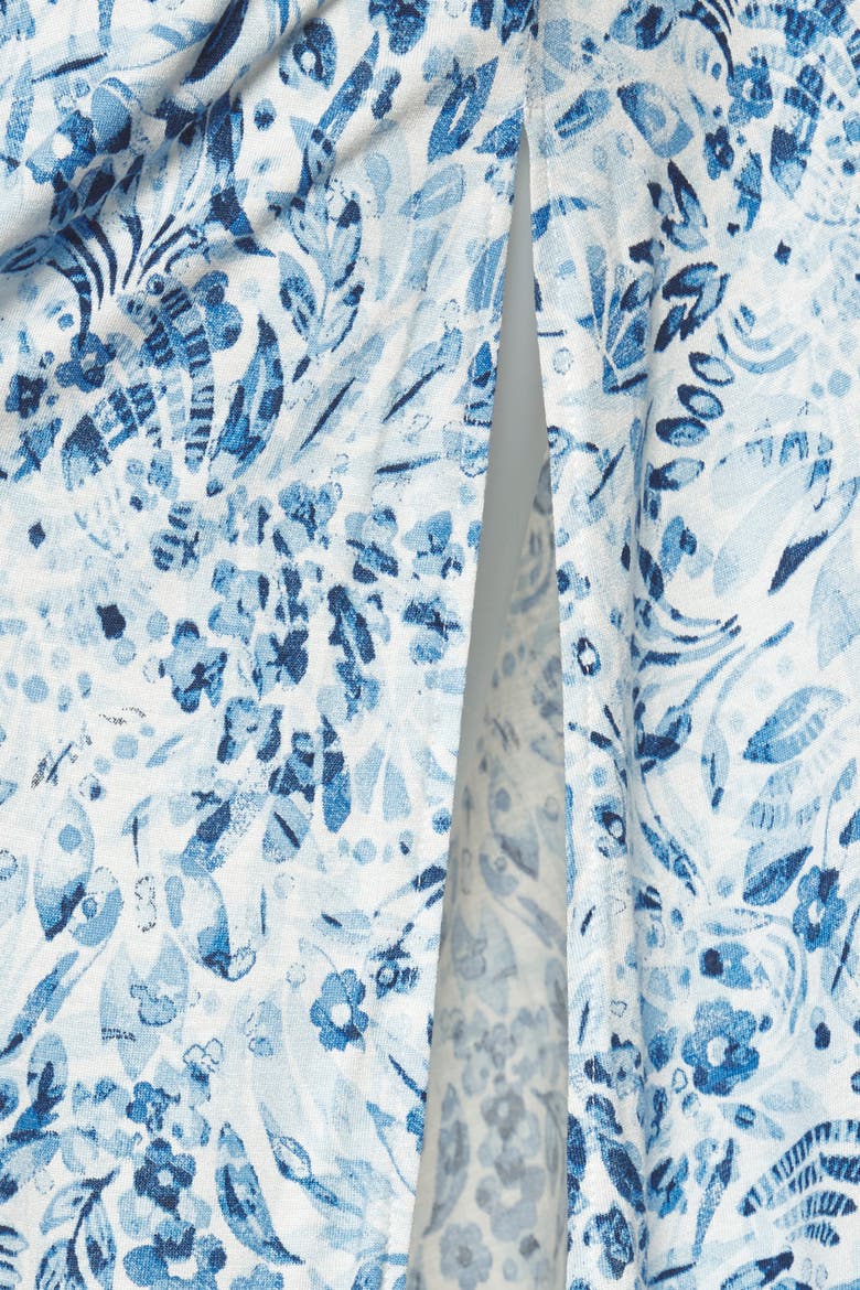 Side Slit Maxi Dress, Alternate, color, Blue Floral