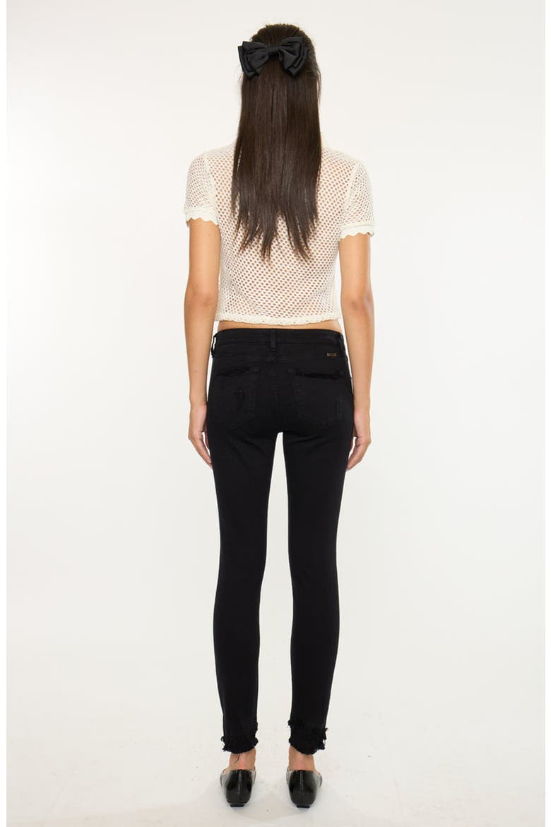 Lana Mid Rise Ankle Skinny Stretch Jeans, Alternate, color, Black