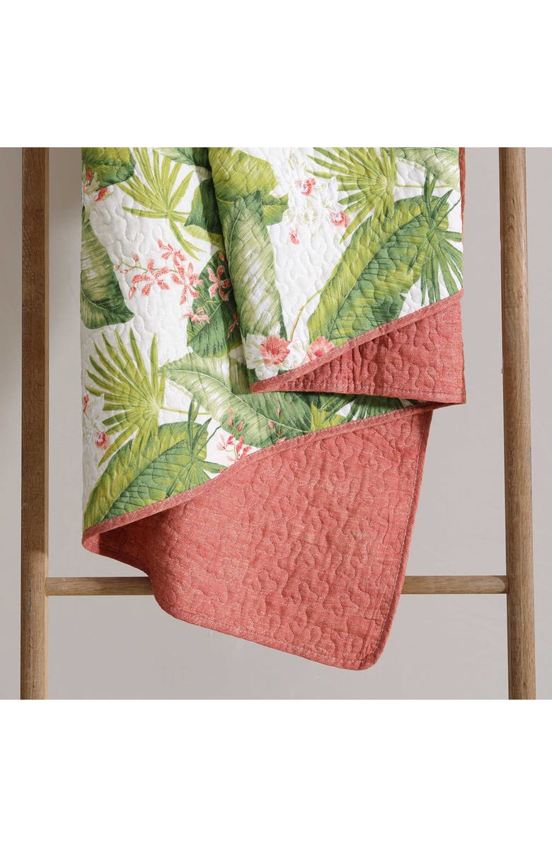 Tommy Bahama Aregada Dock Cotton Quilt & Sham Set, Alternate, color, Green/ Ecru Multi