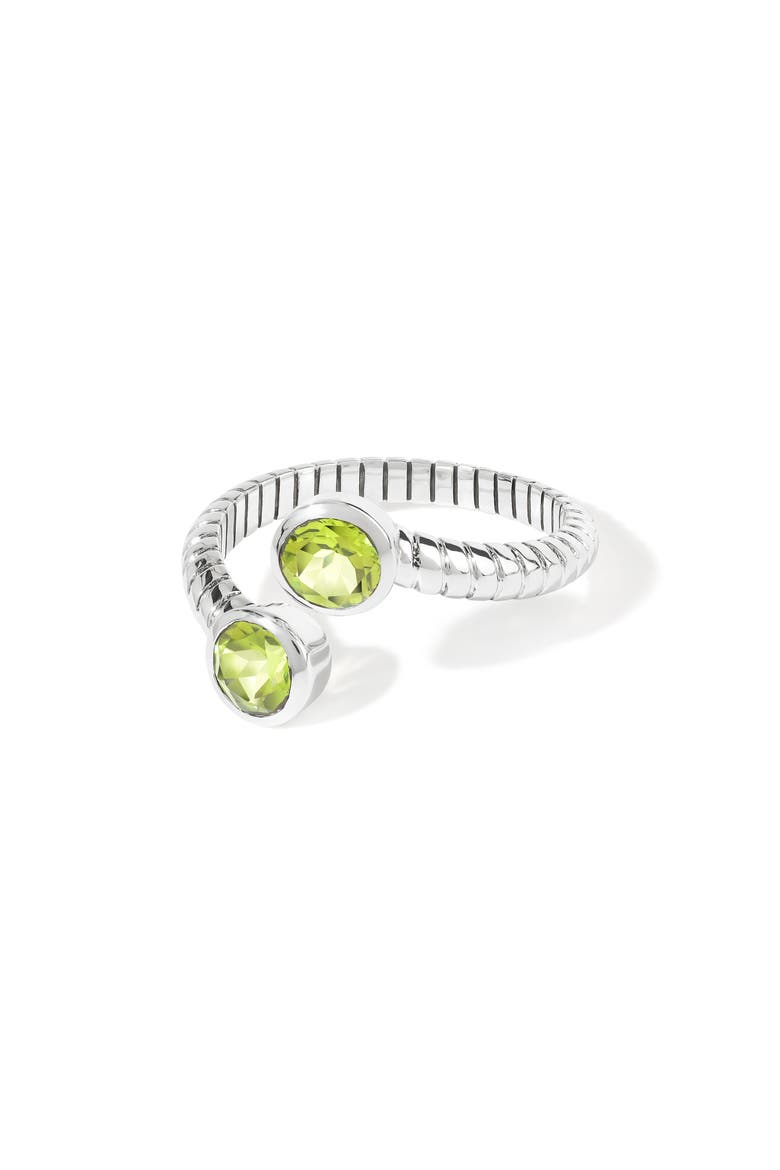 Sterling Silver Bypass Ring, Alternate, color, GREEN