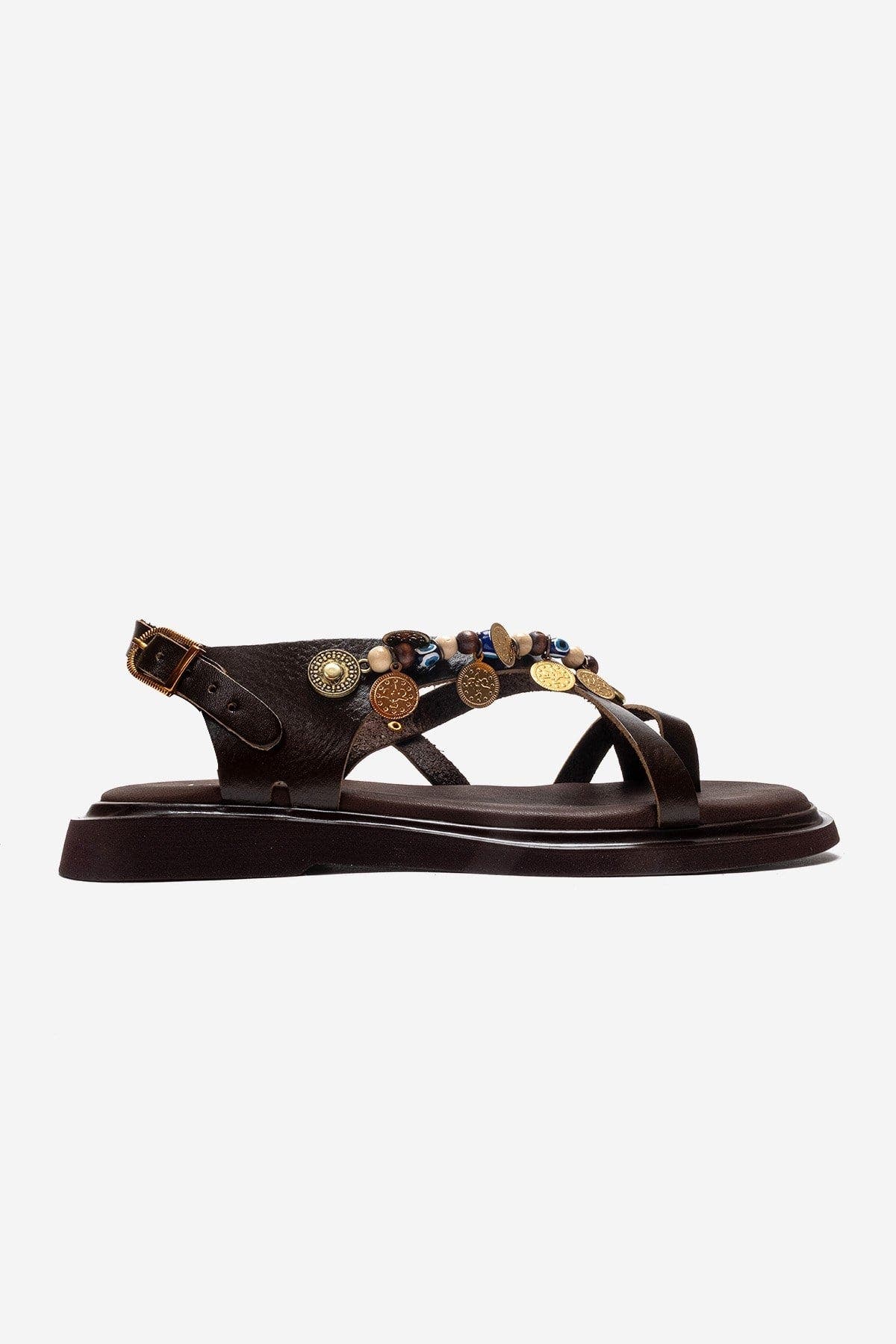 Hush Leather Beaded Sandal, Alternate, color, Brown