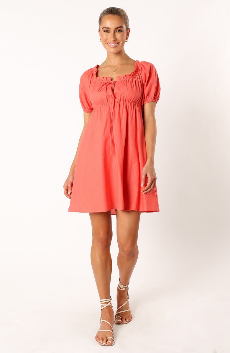 Petal & Pup Taylin Babydoll Minidress, Alternate, color, Coral