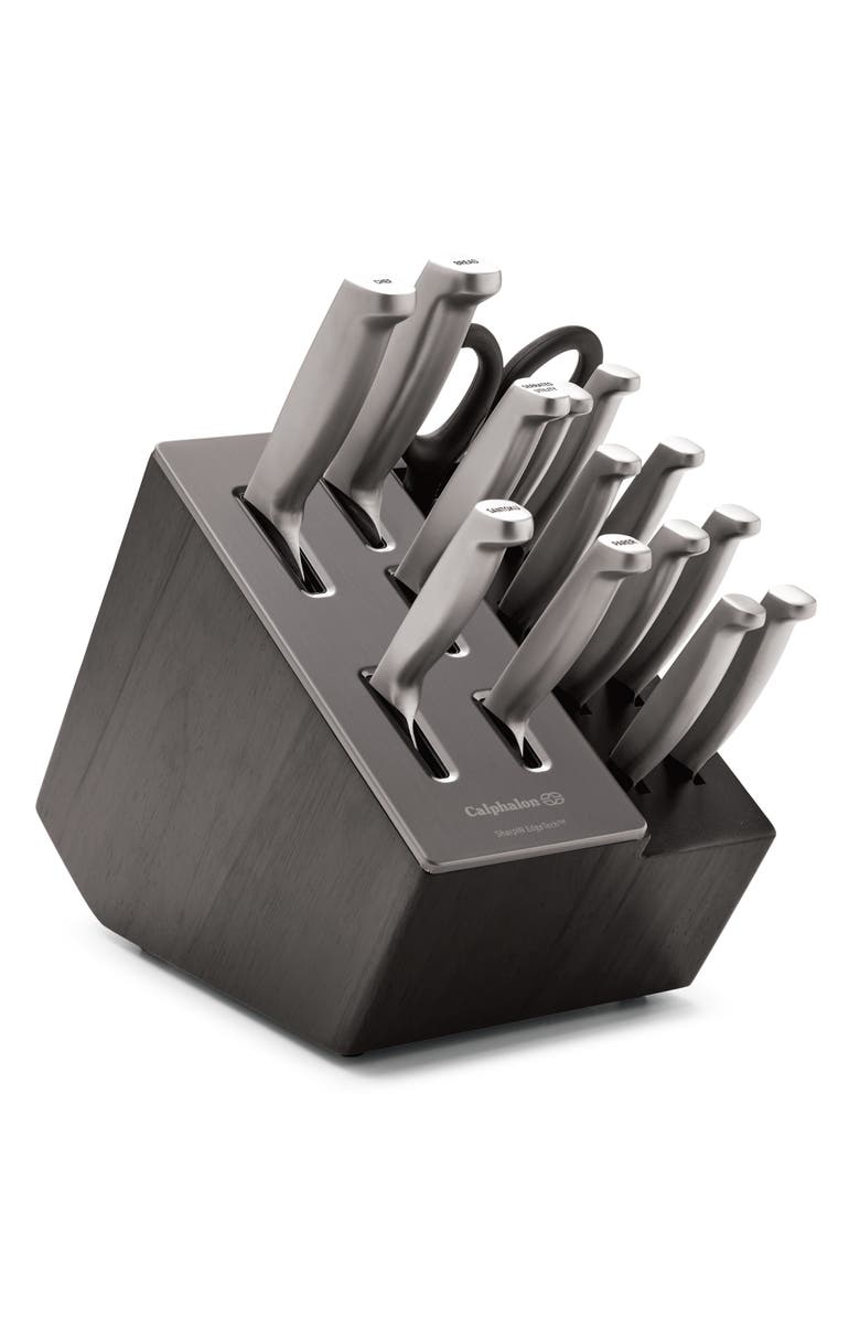 CALPHALON Premier SharpIN Edgetech<sup
™</sup
15-Piece Stainless Steel Knife Block Set, Main, color, Stainless Steel