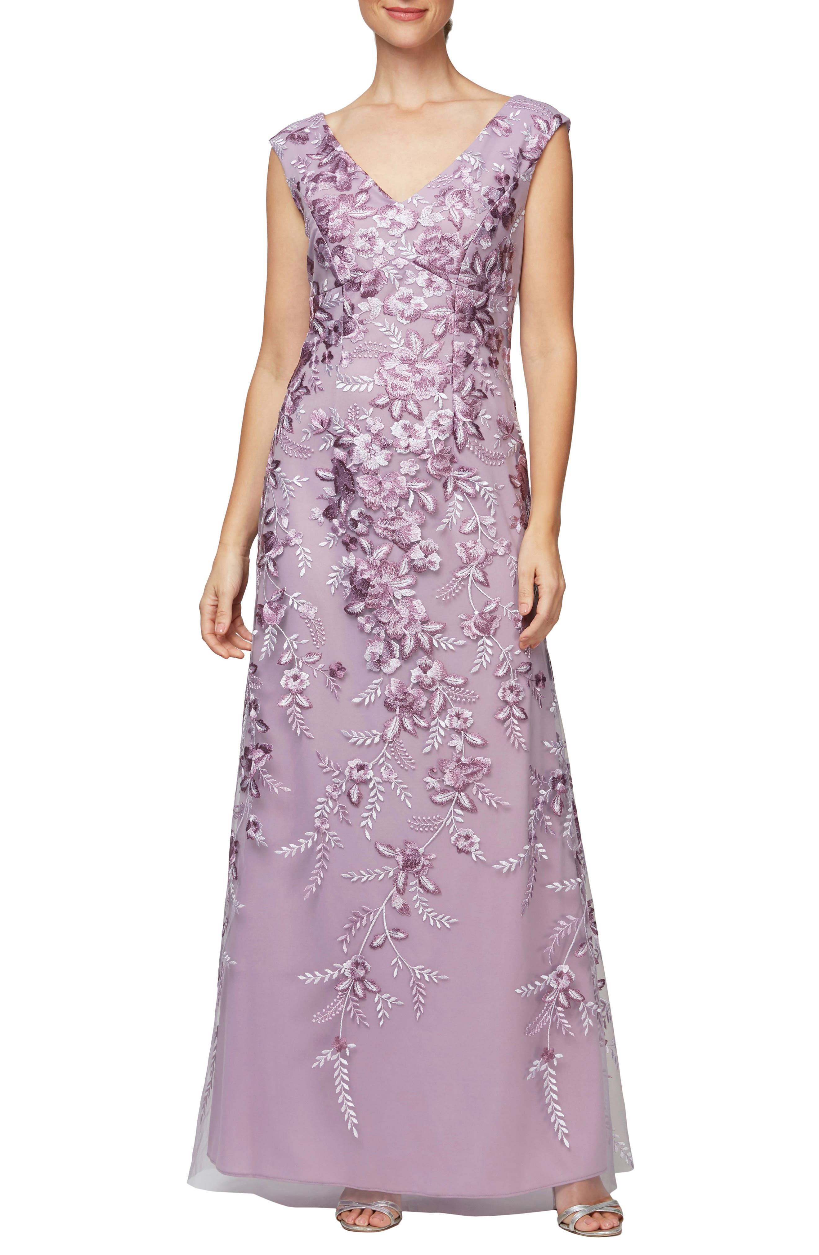 Alex Evenings Embroidered A-Line Gown (Women) | Nordstromrack