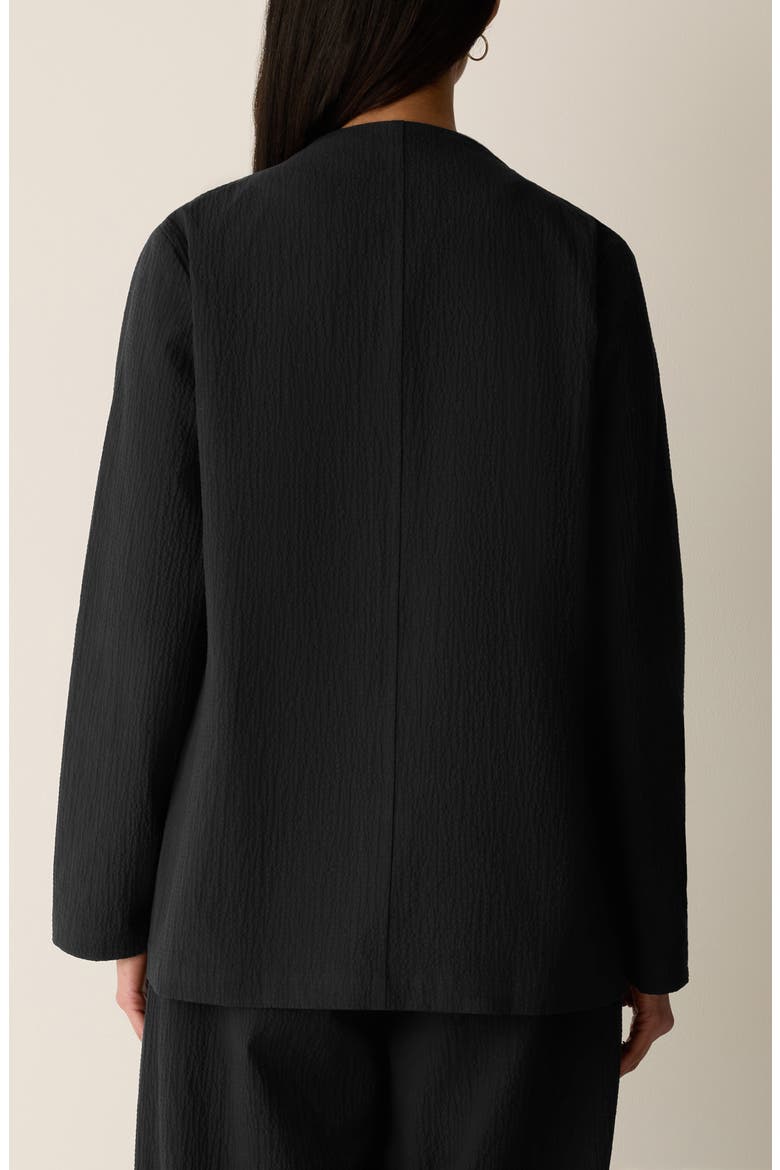 High Collar Cutaway Jacket, Alternate, color, BLACK