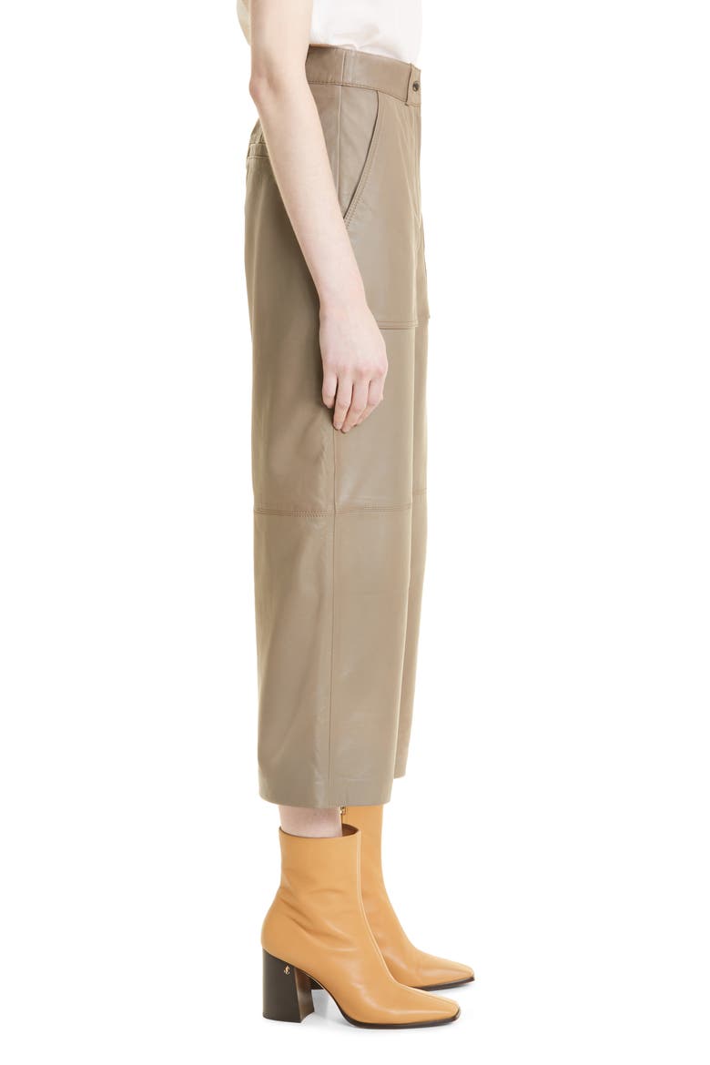 Garnnet Crop Wide Leg Leather Pants, Alternate, color, GREY