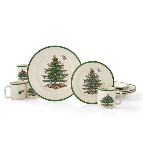 Christmas Tree 12 Piece Dinnerware Set, Service for 4