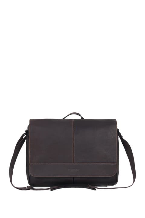 Colombian Leather Crossbody Laptop Case & Tablet Messenger Bag