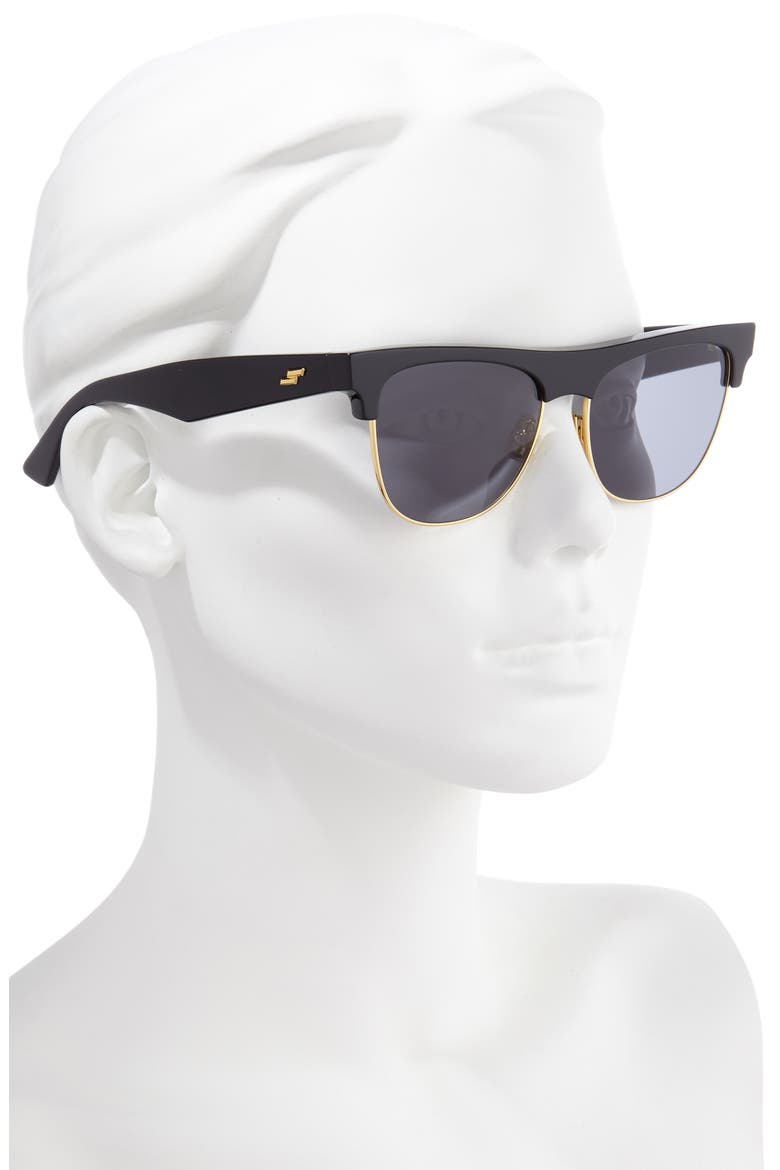 55mm Cat Eye Sunglasses, Alternate, color, BLACK/ GOLD/ GREY