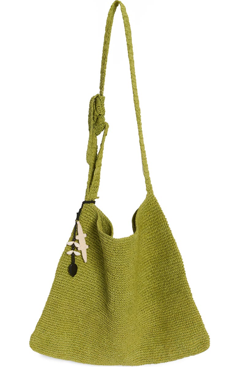Free People Coastal Crush Straw Tote, Main, color, Matcha