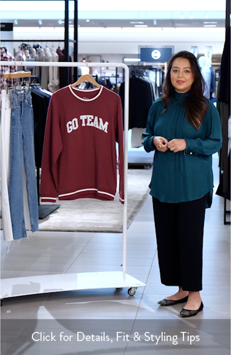 Go Team Embroidered Relaxed Fit Cotton Blend Sweatshirt, sales video thumbnail