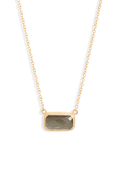 Anna Beck Baguette Stone Necklace in Gold/Grey Quartz  product
