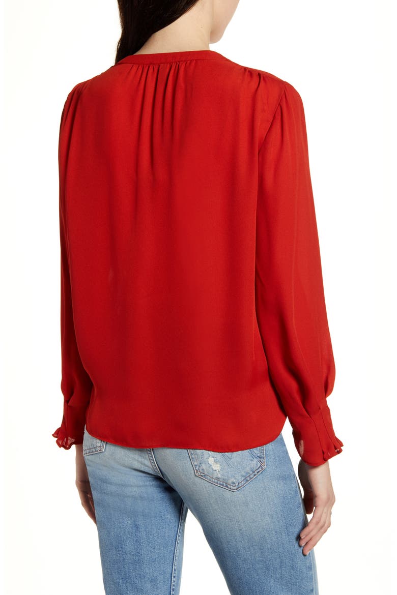 Wrap Look Blouse, Alternate, color, BRICK