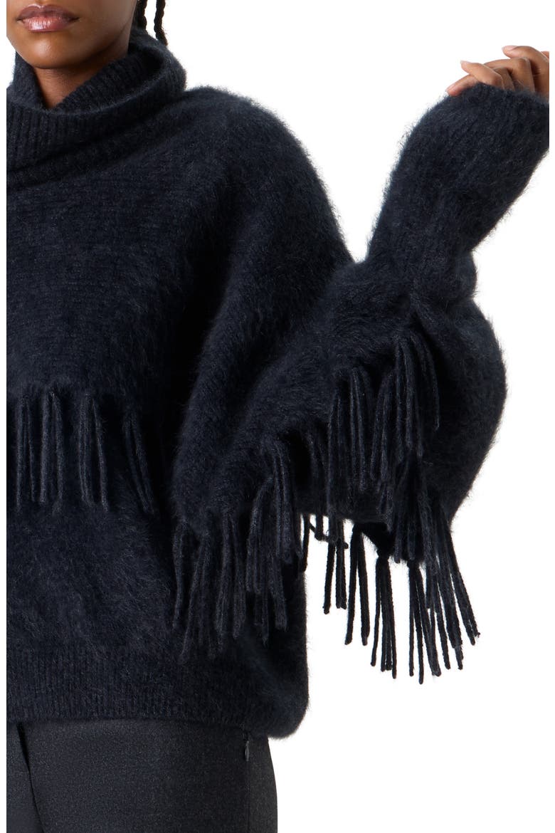 Cloud Fringe Cashmere Sweater, Alternate, color, CHARCOAL