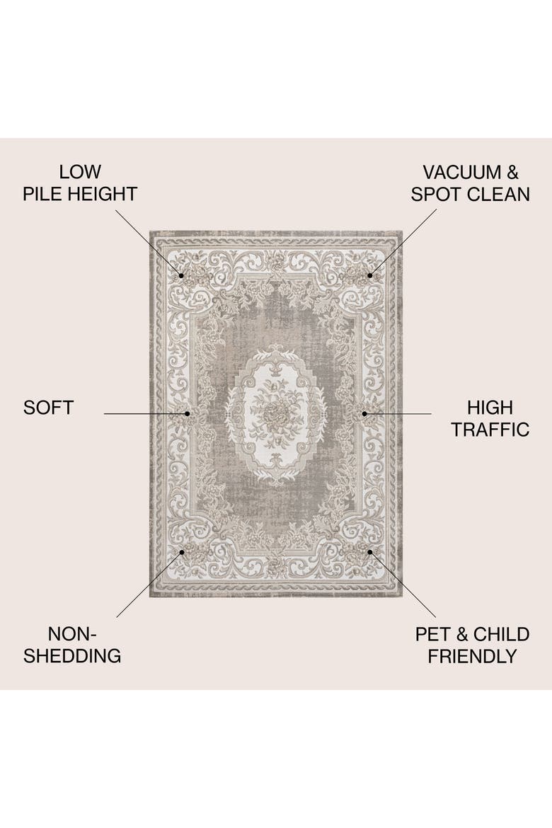 Rosalia Cottage Medallion Area Rug, Alternate, color, Beige/Ivory