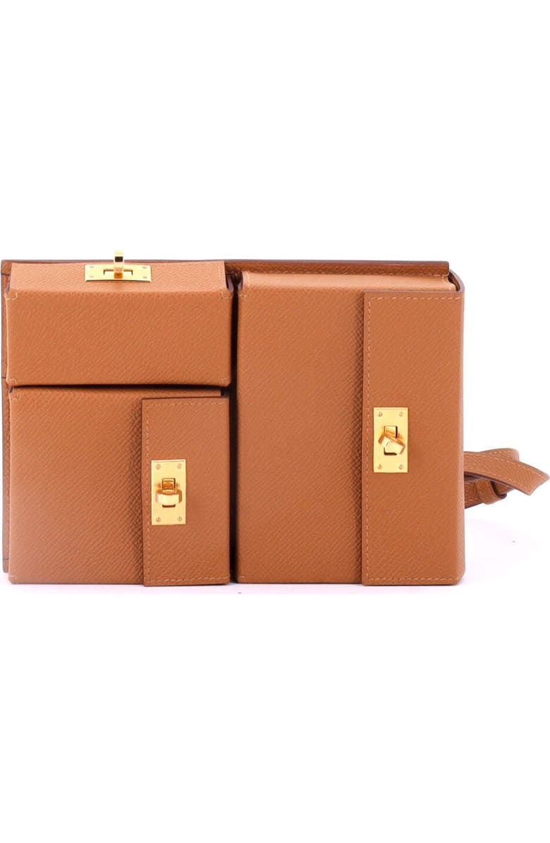 Pre-Owned Hermes Kelly Multi Pocket To Go Pouch Epsom, Main, color, Gold