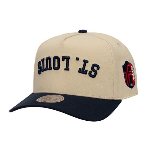 Men's Mitchell & Ness  Cream/Navy St. Louis CITY SC Upside Down Pro Pinch Snapback Hat