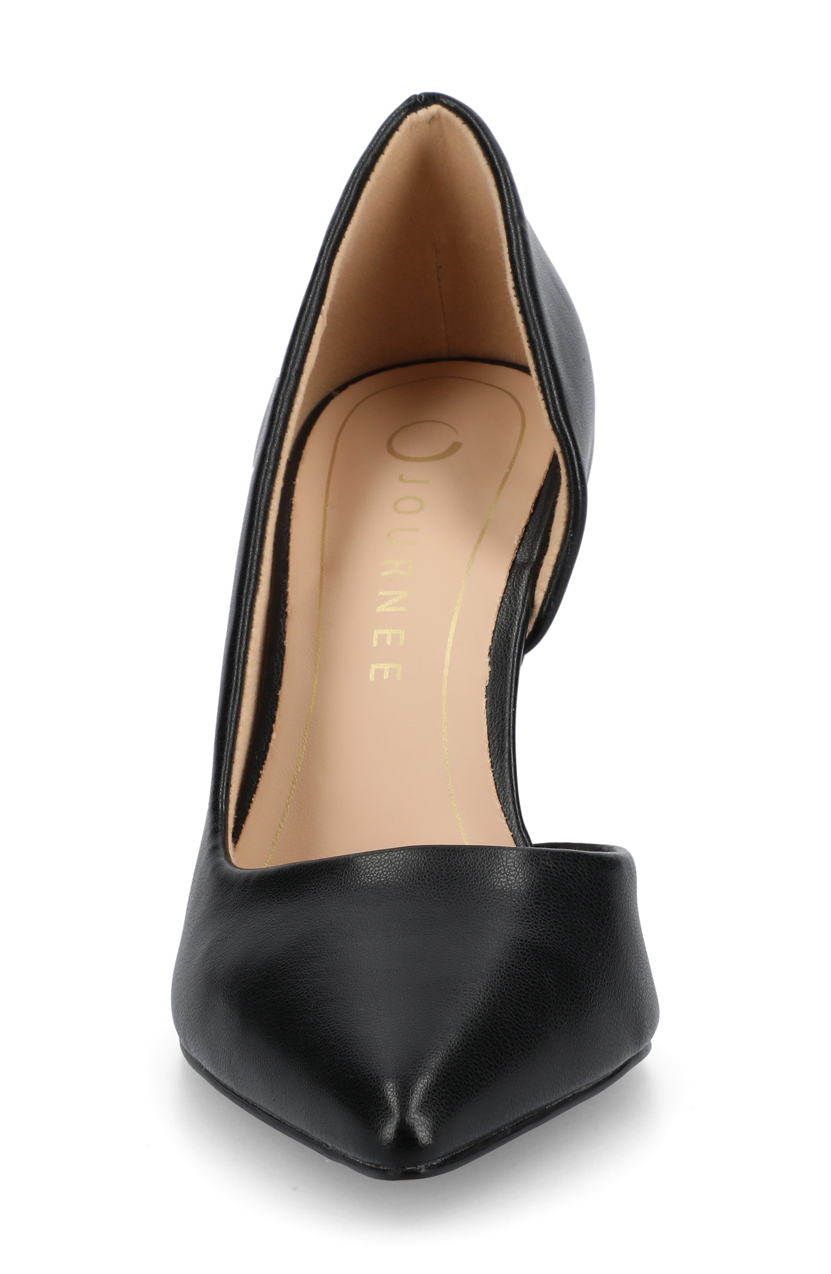 Journee Collection Blanca Half d'Orsay Pump, Alternate, color, Black