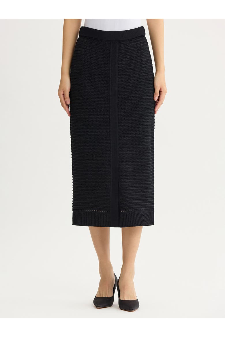 Straight Monochromatic Ottoman Knit Maxi Skirt, Main, color, Black