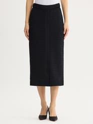 Misook Straight Monochromatic Ottoman Knit Maxi Skirt