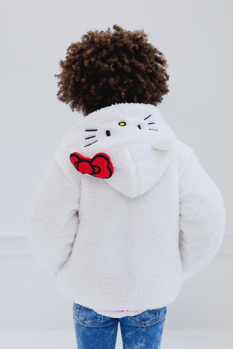 Hooded Fleece Jacket (toddler, Little Kid & Big Kid), Alternate, color, Hello Kitty White Red