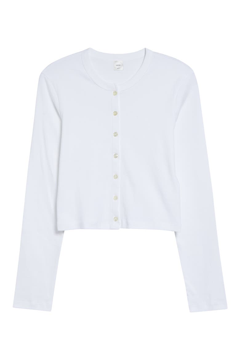 Nando Button-Up Crewneck Cardigan, Alternate, color, WHITE