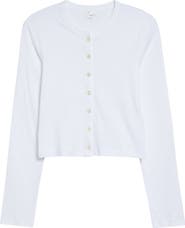 LESET Nando Button-Up Crewneck Cardigan