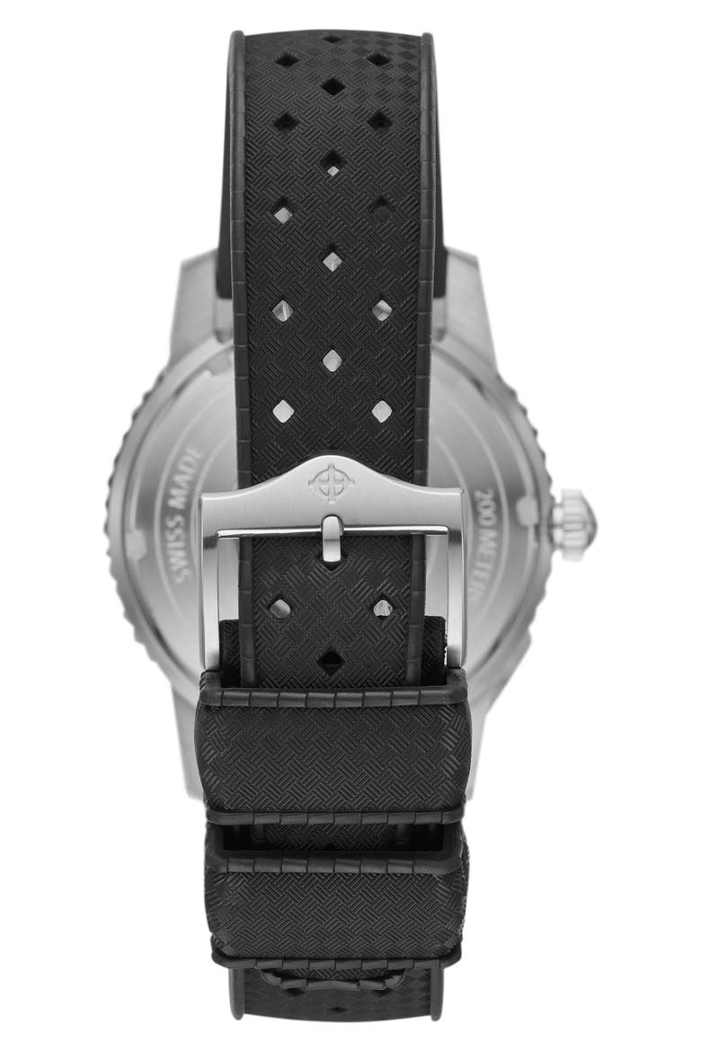Compression Diver Automatic Rubber Strap Watch, 40mm, Alternate, color, BLACK