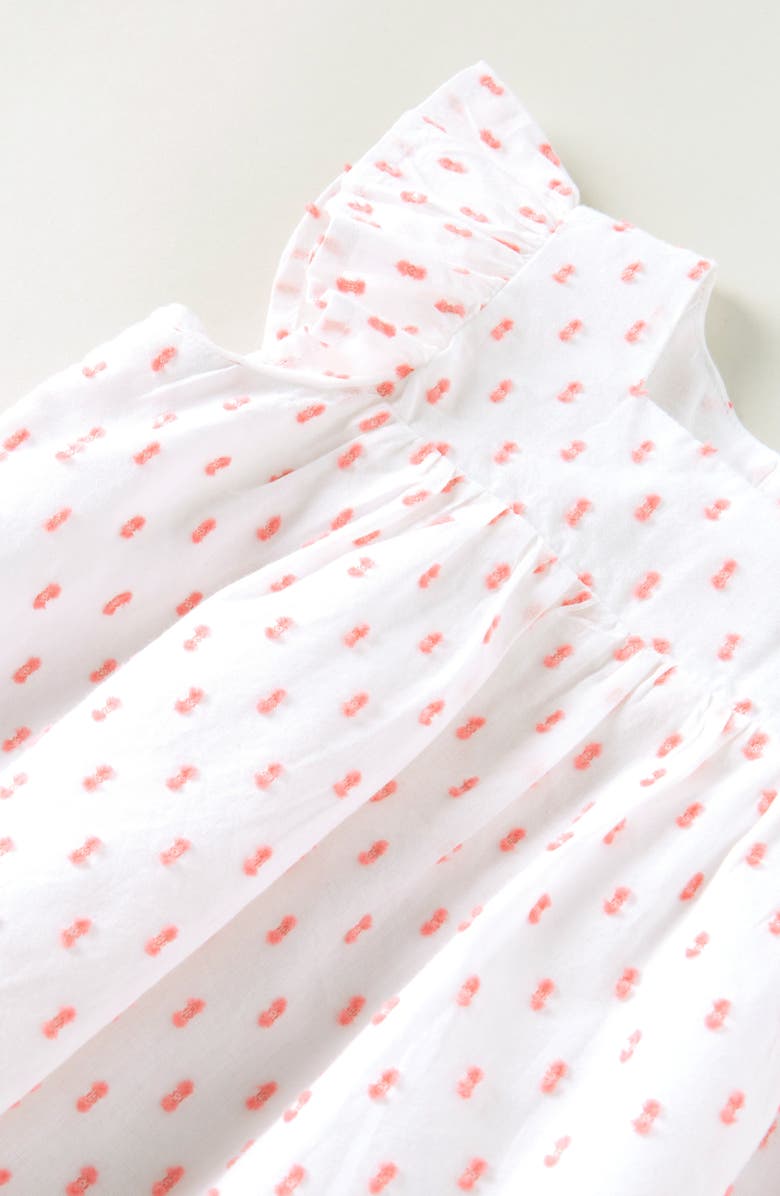 Nordstrom Square Neck Cotton Flutter Top & Shorts Set, Alternate, color, White- Pink