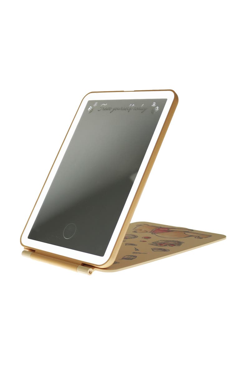 Disney Winnie the Pooh Treat Yourself Touch Pad Mini LED Makeup Mirror, Alternate, color, Beige