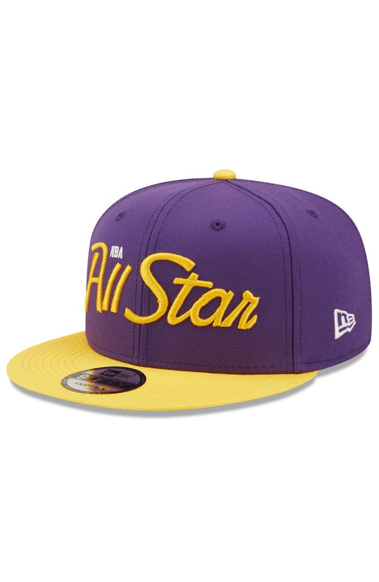 New Era Men's New Era Purple Los Angeles Lakers 2022 NBA All-Star Game Script 9FIFTY Snapback Adjustable Hat, Main, color,