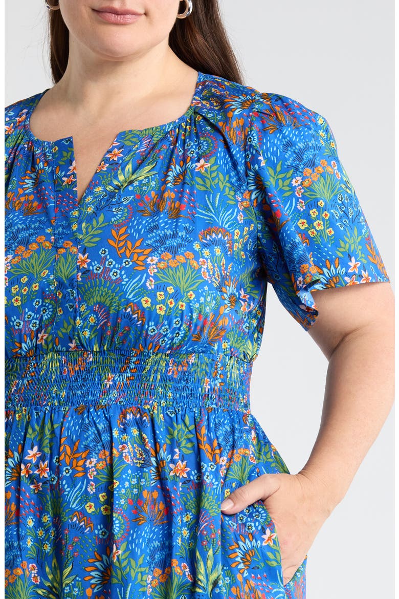 Ruy Floral Palmer Tiered Cotton Maxi Dress, Alternate, color, BLUE
