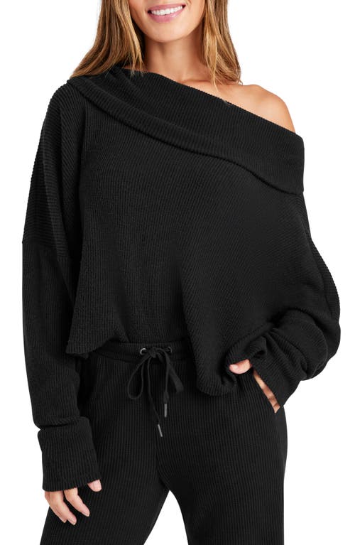 Splendid London One-Shoulder Lounge Top in Black 