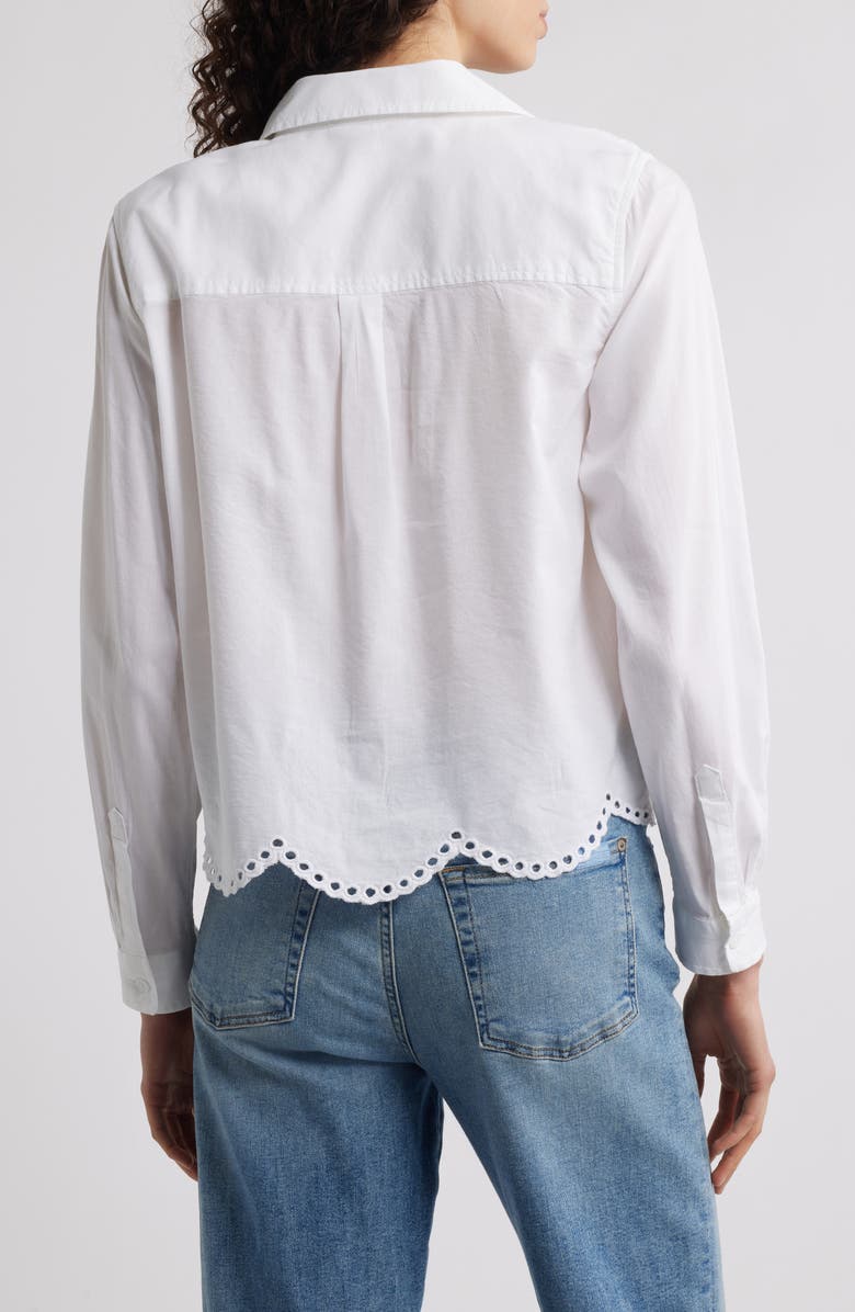 beachlunchlounge Julian Eyelet Shirt, Alternate, color, White