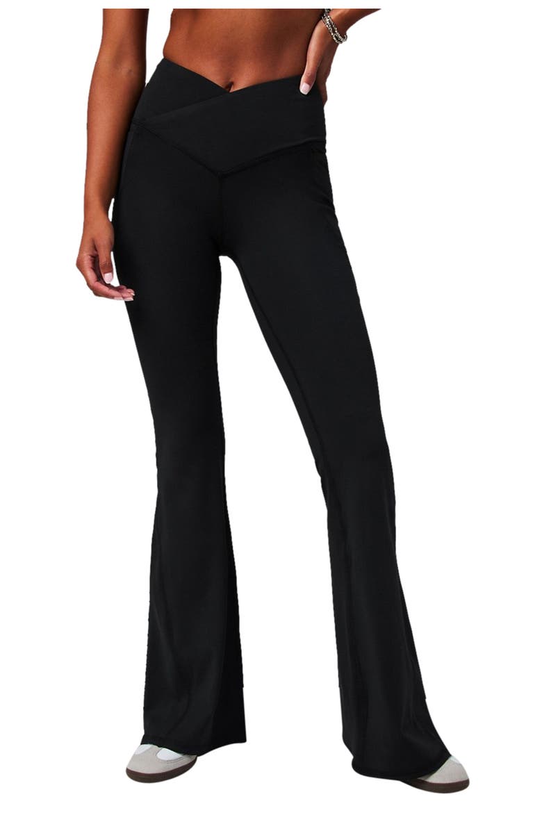Fabletics Women's Oasis PureLuxe High-Waisted Crossover Flare, Alternate, color, Black