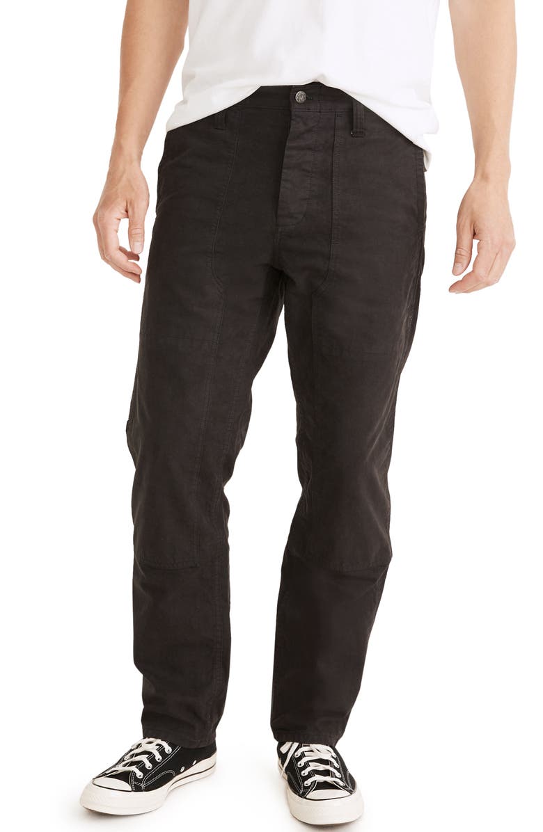 Madewell Men's Relaxed Straight Leg Workwear Pants, Main, color, Black Coal
